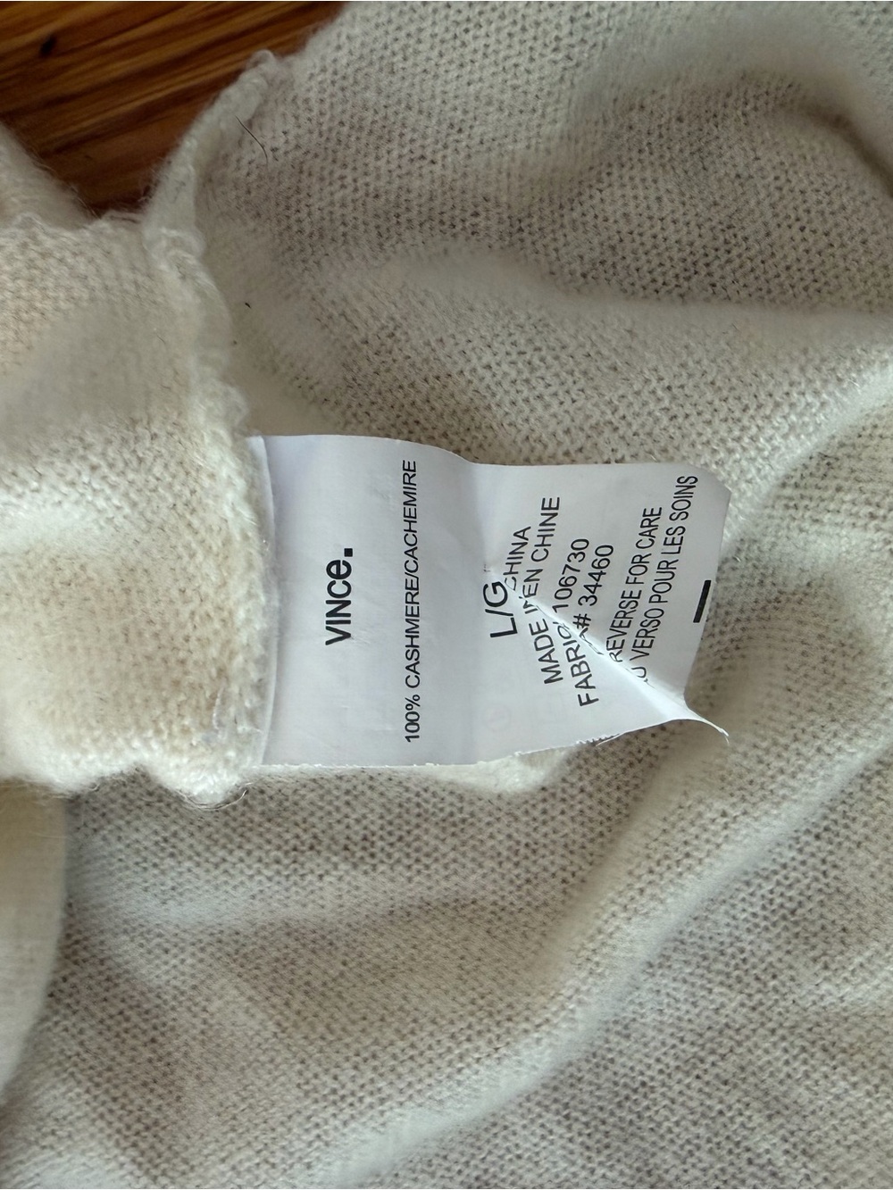 Vince Cashmere Cream Scoop Neck Lightweight Knit Sweater - Picture 5 of 5